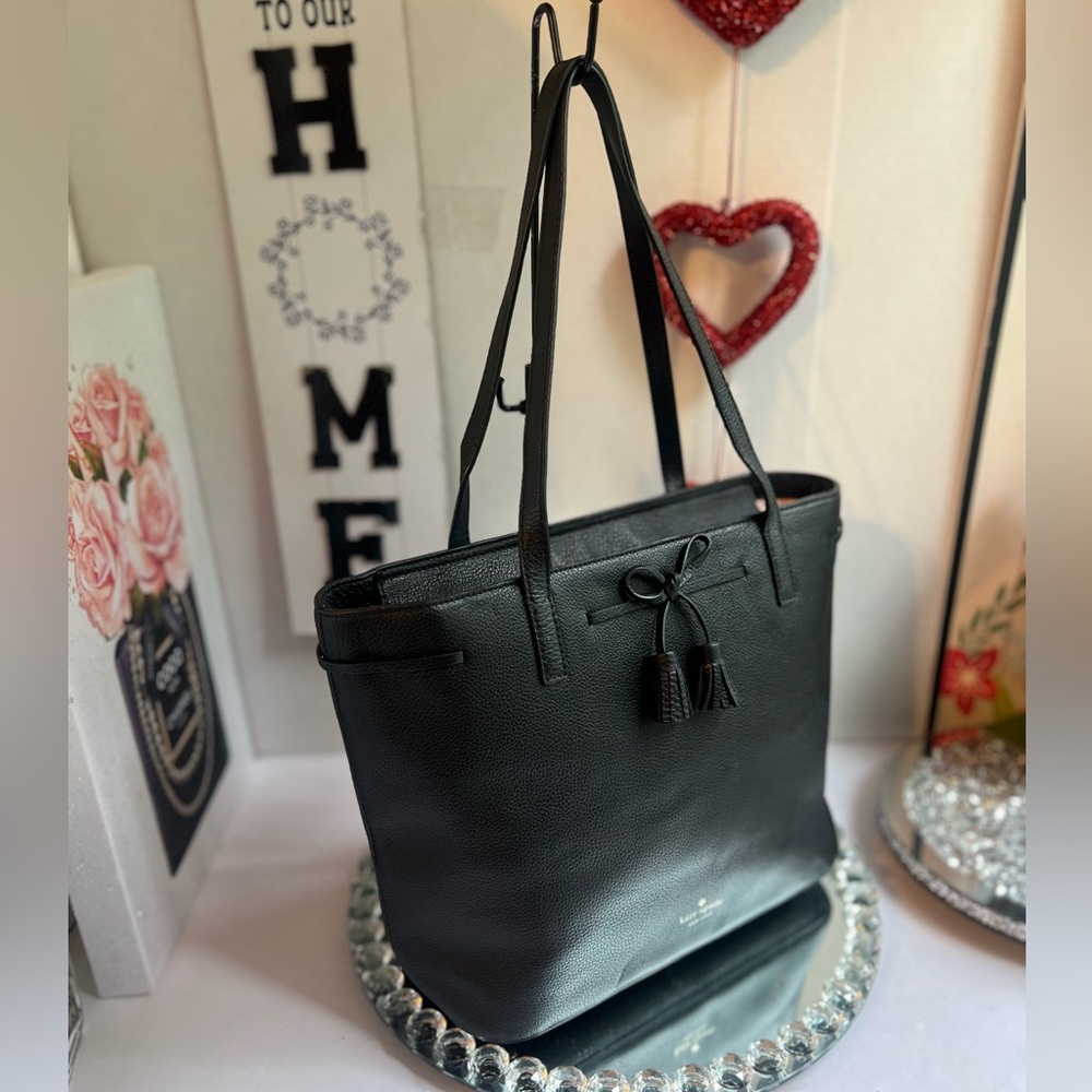 Kate Spade New York Tassel Leather Tote Bag - Picture 2 of 11